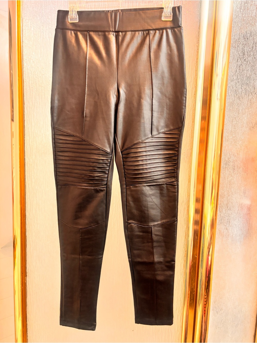 The Limited Black Faux Leather Moto Leggings Size M NWOT